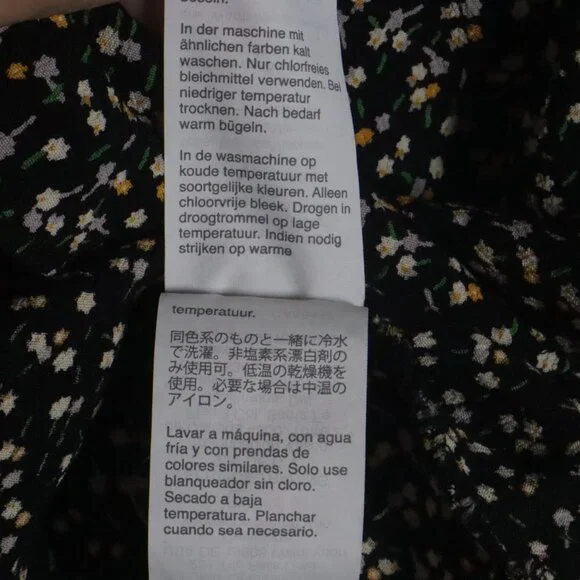 Madewell Women Button-Wrap Dress in Playground Posies Dress Size L Black Floral - Picture 11 of 16